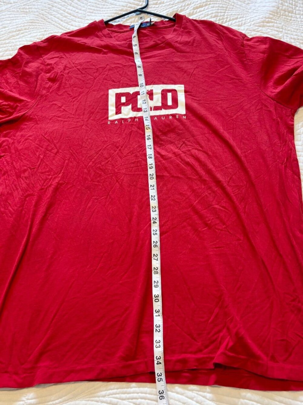 Polo Ralph Lauren Graphic T-Shirt 2XL Red Big Logo Men’s Cotton Tee - Picture 6 of 6